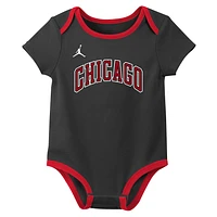 Newborn & Infant Jordan Brand Chicago Bulls Statement Edition Three-Pack Bodysuit Set