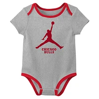 Newborn & Infant Jordan Brand Chicago Bulls Statement Edition Three-Pack Bodysuit Set