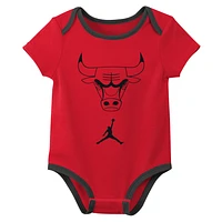 Newborn & Infant Jordan Brand Chicago Bulls Statement Edition Three-Pack Bodysuit Set