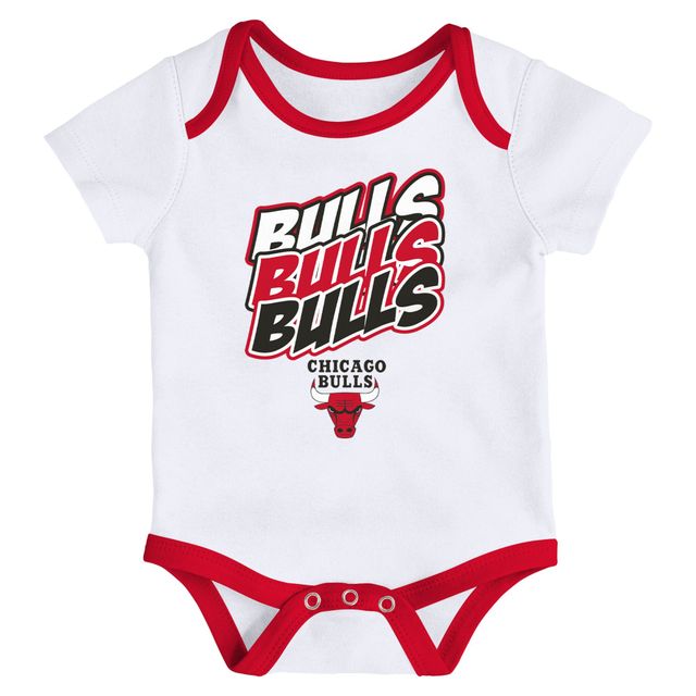 Newborn & Infant Chicago Bulls Monterey Tie-Dye blanc/rouge - Ensemble de 2 bodys