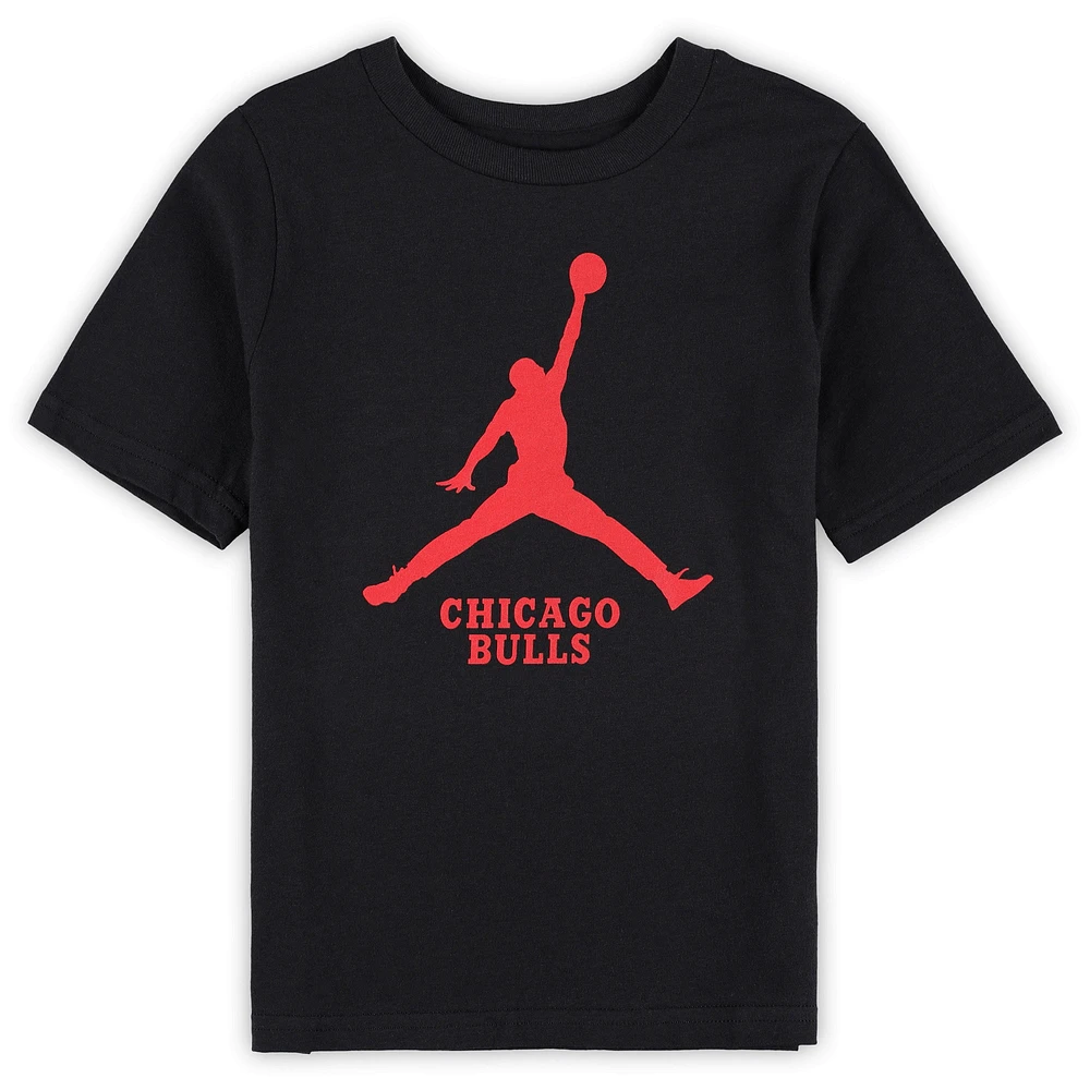 Preschool Jordan Brand Black Chicago Bulls Essential Jumpman T-Shirt