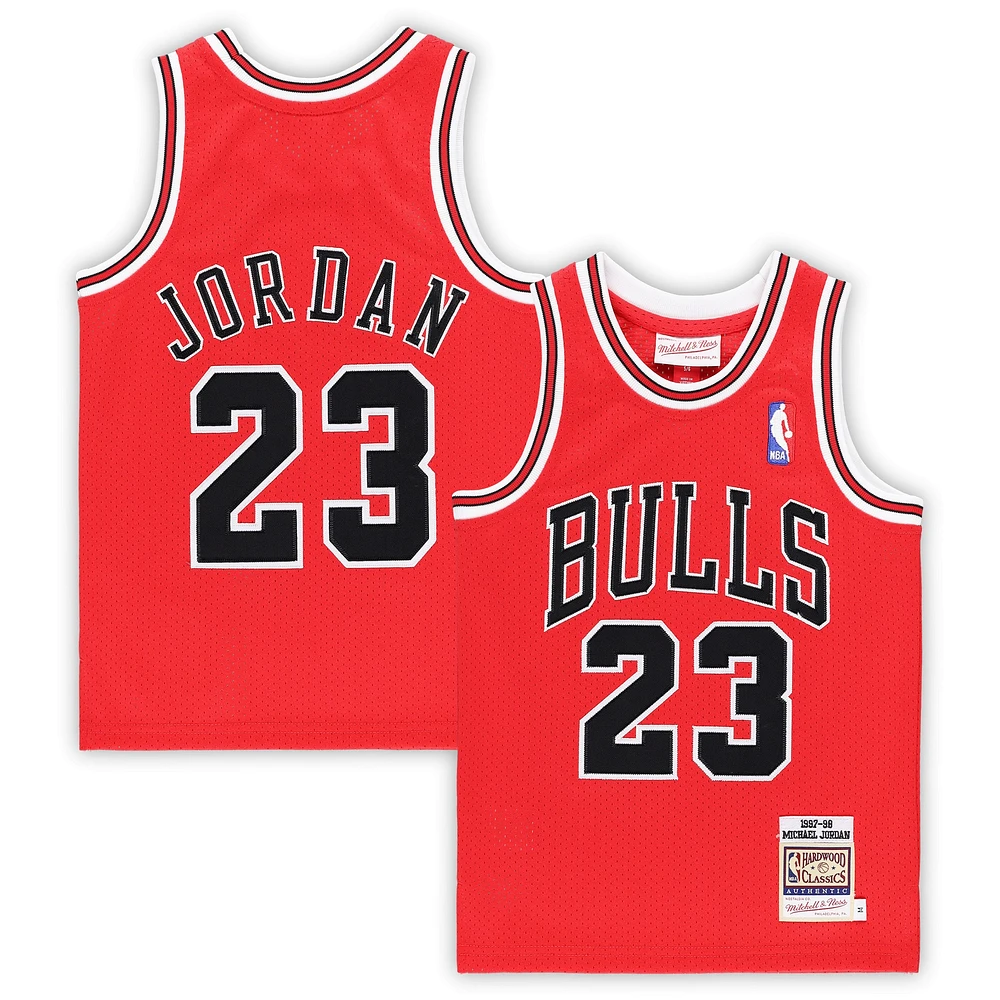 Préscolaire Mitchell & Ness Michael Jordan Rouge Chicago Bulls 1985/86 Hardwood Classics Authentique Maillot