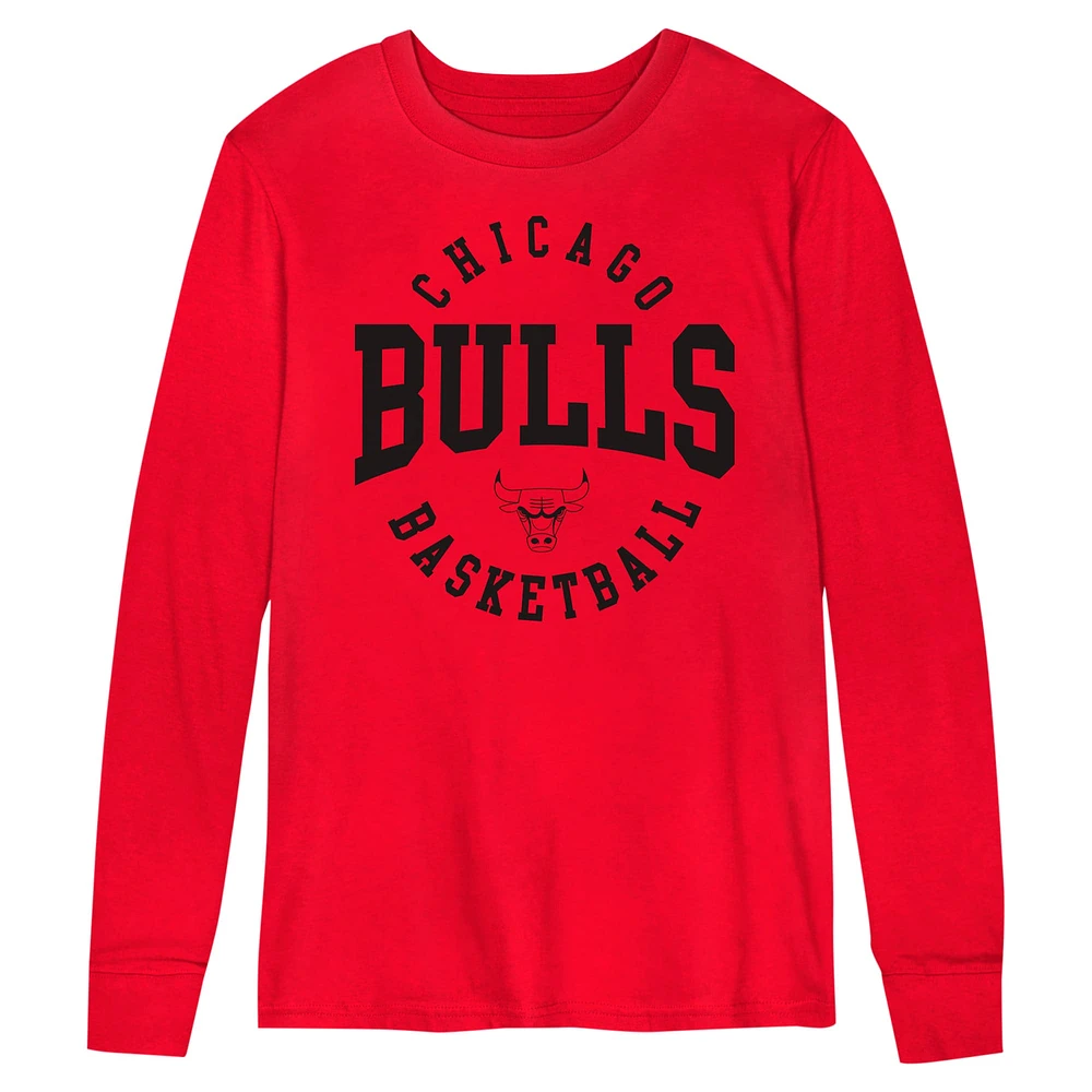 T-shirt à manches longues pour enfants d'âge préscolaire Red Chicago Bulls Around the Block