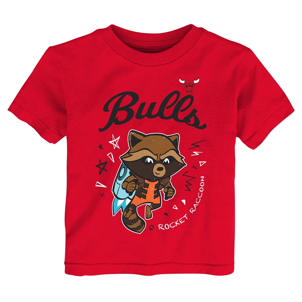 Toddler Heather Gray Chicago Bulls Two-Piece Guardians Of The Galaxy T-Shirt Set