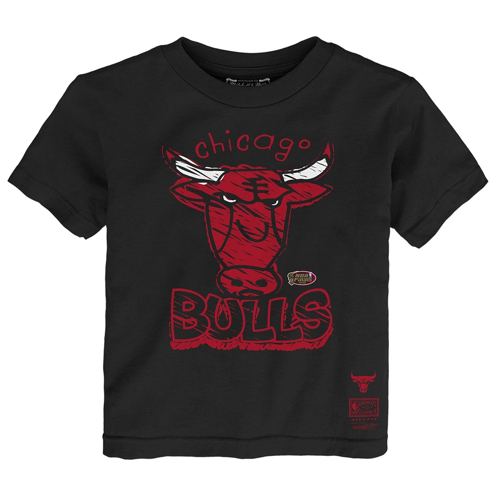 T-shirt noir Mitchell & Ness pour tout-petit, équipe préférée des Chicago Bulls