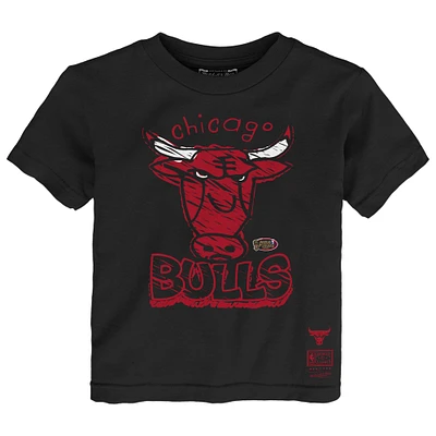 T-shirt noir Mitchell & Ness pour tout-petit, équipe préférée des Chicago Bulls
