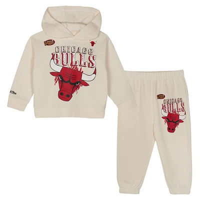 Ensemble sweat à capuche et pantalon surdimensionnés Chicago Bulls Hang Time pour tout-petit Mitchell & Ness Cream