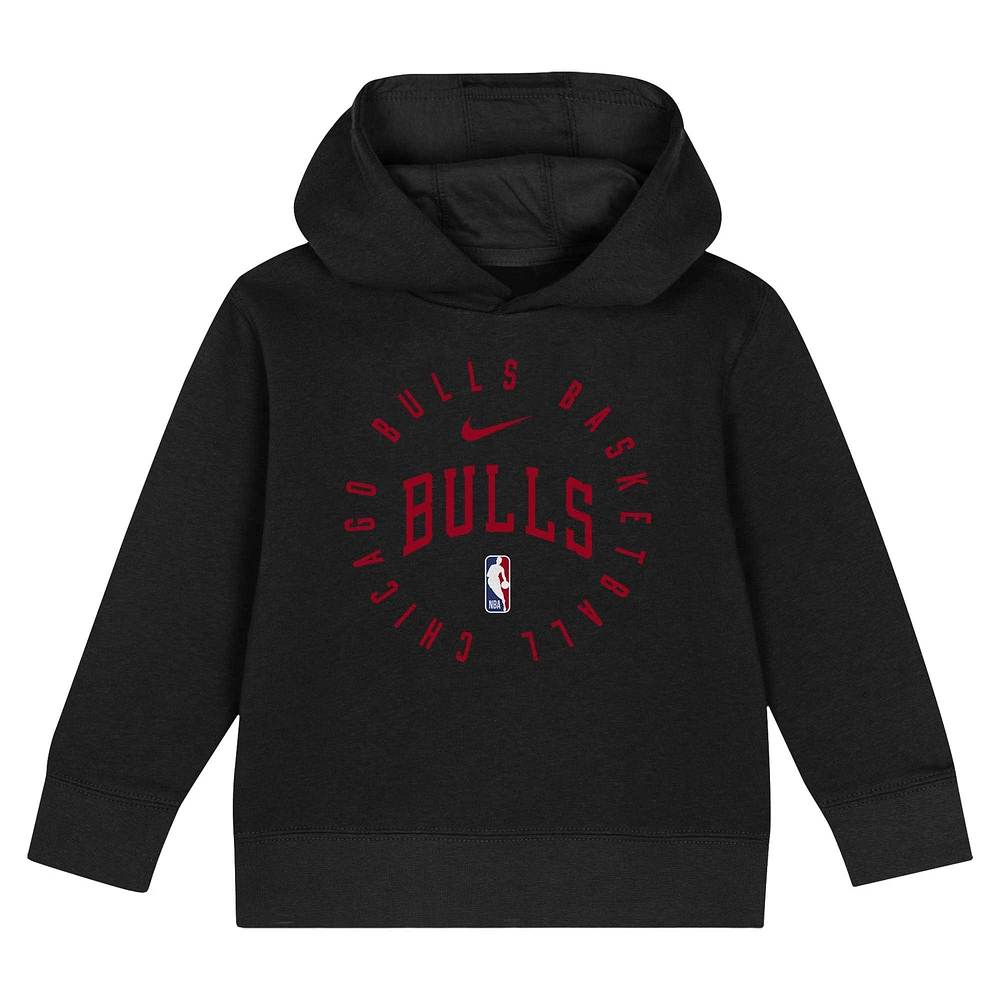 Ensemble sweat à capuche et pantalon de survêtement Nike Chicago Bulls Practice Club pour tout-petits, noir