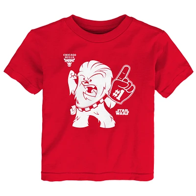 T-shirt pour fan de Star Wars Chewie #1 des Chicago Bulls rouges tout-petits