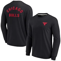 T-shirt unisexe Fanatics Black Chicago Bulls Elements super doux à manches longues