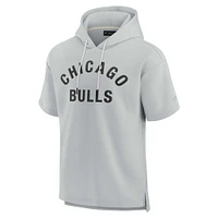 Sweat à capuche unisexe Fanatics gris Chicago Bulls Elements en polaire super douce manches courtes