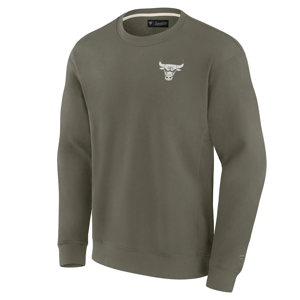 Unisex Fanatics Olive Chicago Bulls Elements Super Soft Fleece Pullover Sweatshirt