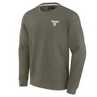 Unisex Fanatics Olive Chicago Bulls Elements Super Soft Fleece Pullover Sweatshirt
