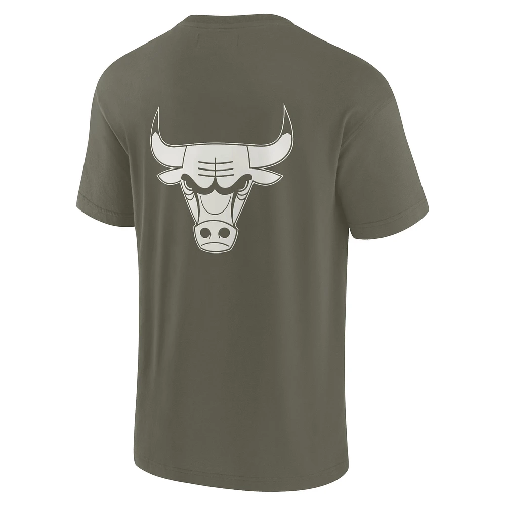 T-shirt unisexe Fanatics Olive Chicago Bulls Elements super doux à manches courtes