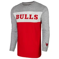 T-shirt unisexe à manches longues gris chiné Chicago Bulls Loge