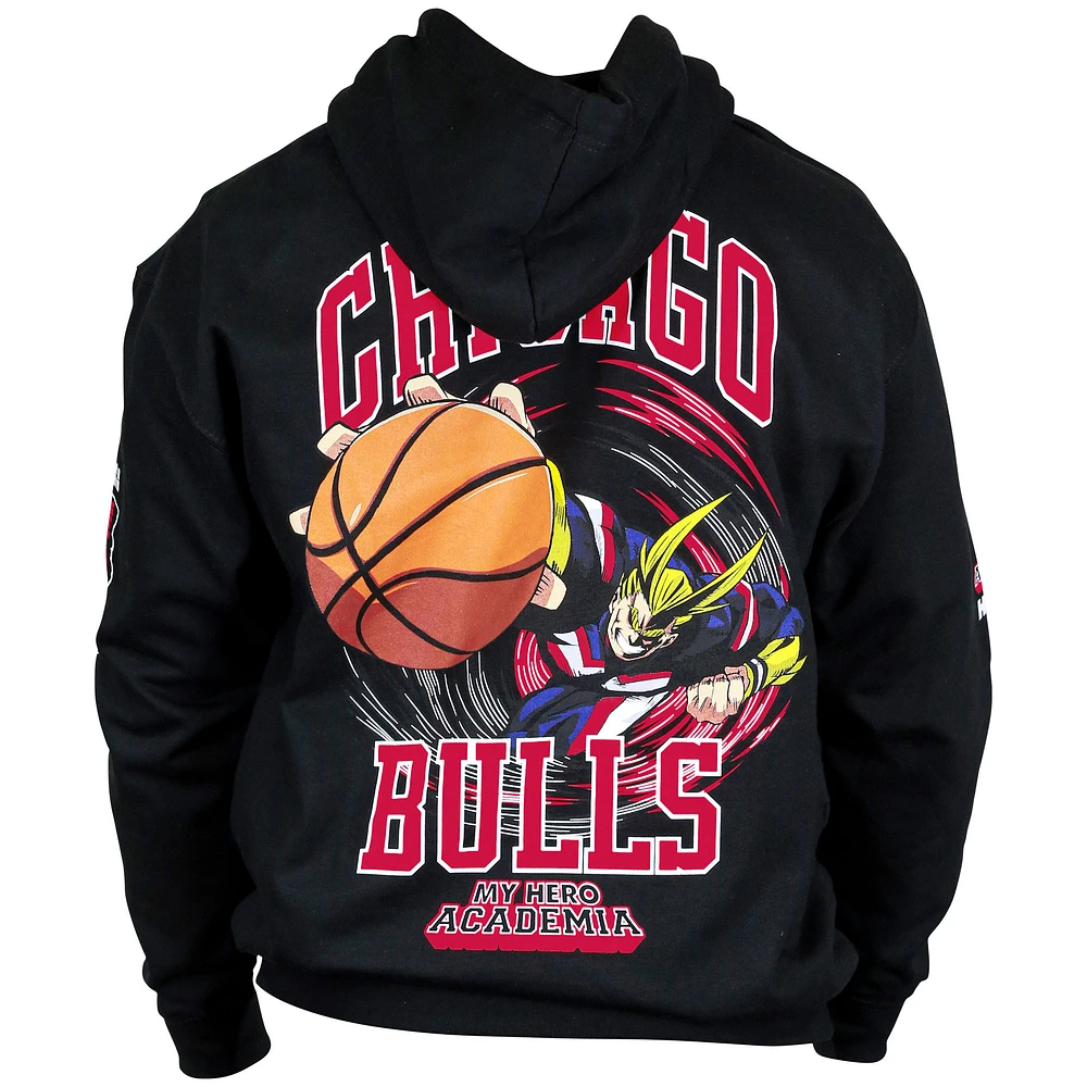 Unisex Hyperfly  Black Chicago Bulls NBA x My Hero Academia All Might Smash Pullover Hoodie