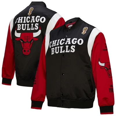 Unisex Mitchell & Ness Black Chicago Bulls Vintage Team Origins Satin Full-Snap Jacket