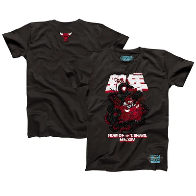 T-shirt unisexe NBALab x Hyperfly Heather Black Chicago Bulls Collection Année du serpent Nouvel An lunaire