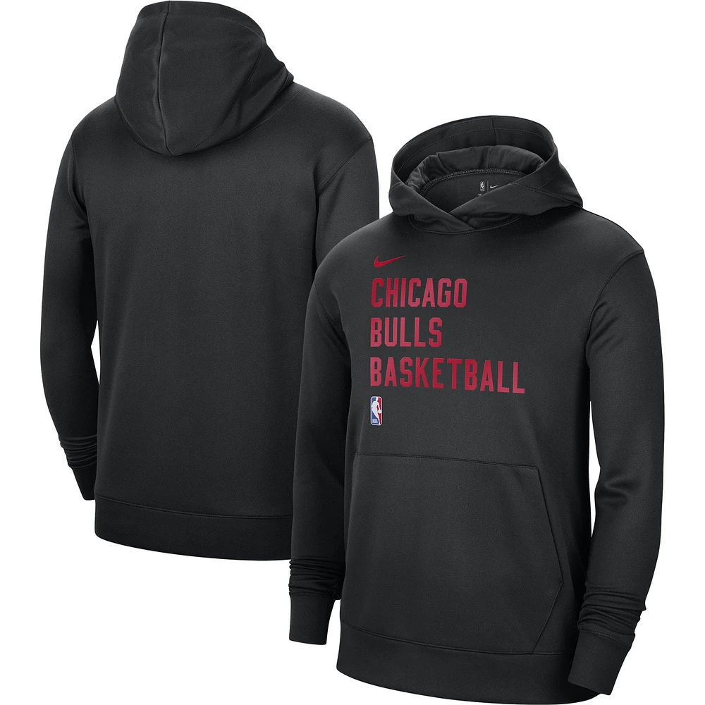 Sweat à capuche unisexe Nike noir Chicago Bulls 2023/24 Performance Spotlight On-Cour Practice