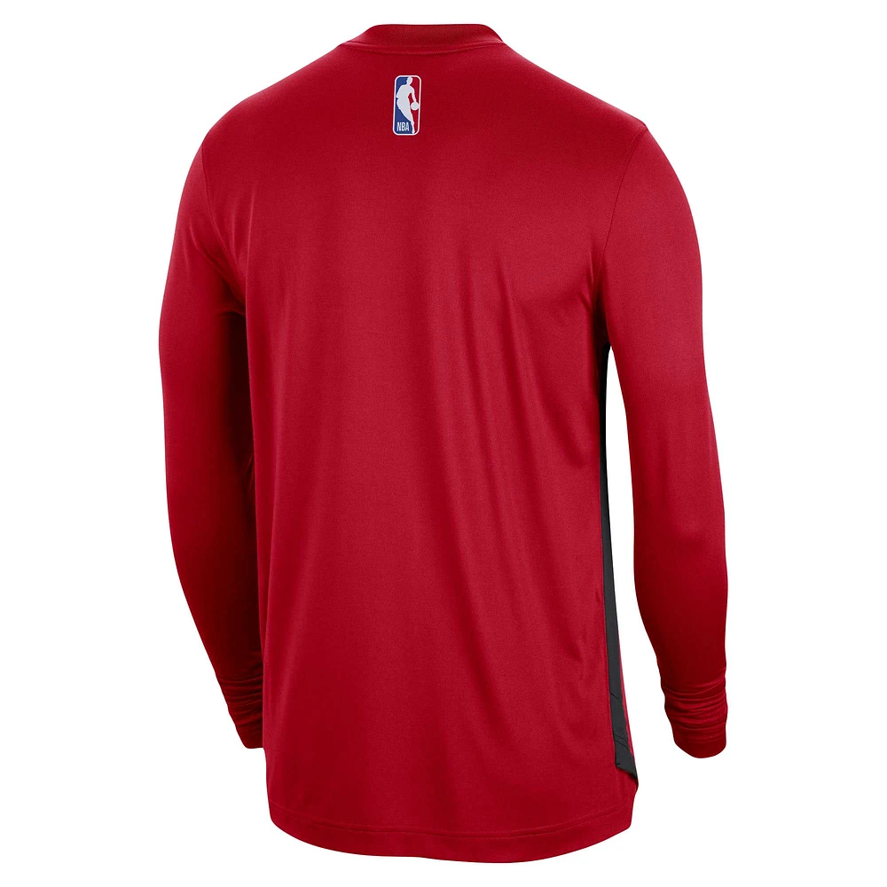 Maillot de tir à manches longues d'avant-match Nike Chicago Bulls 2023/24 authentique unisexe rouge