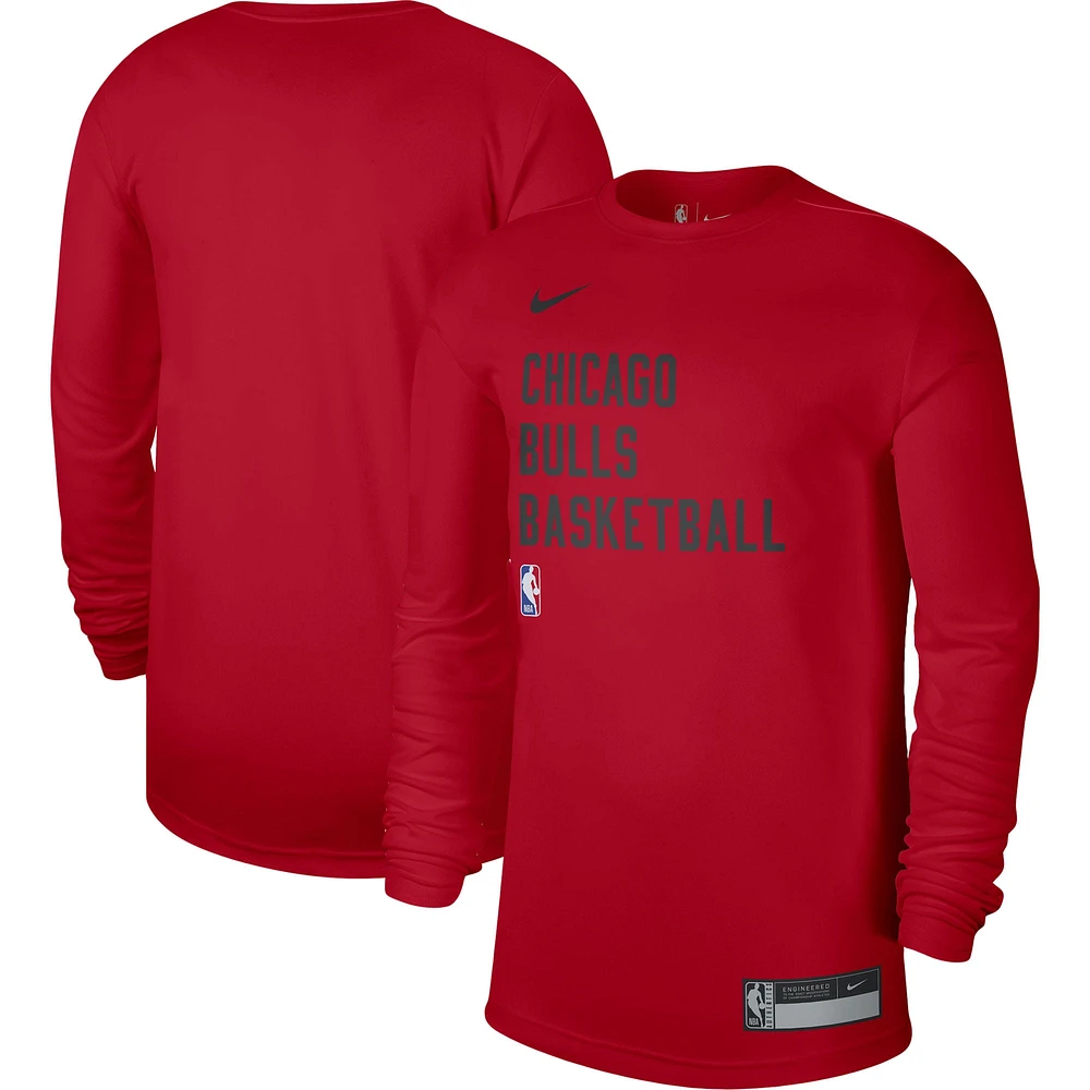 T-shirt à manches longues unisexe Nike Chicago Bulls 2023/24 Légende rouge pour entraînement sur le terrain