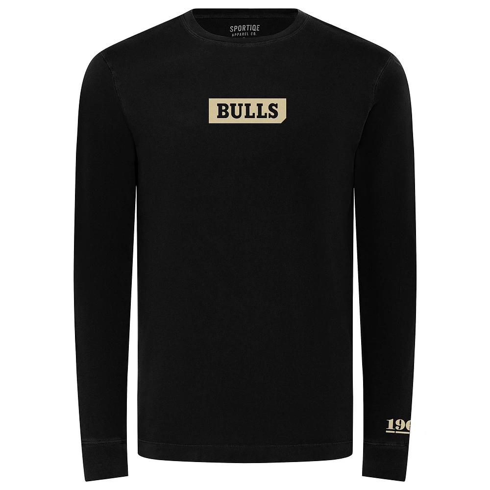 Unisex Sportiqe Black Chicago Bulls 1966 Collection Mohave Pullover Sweatshirt