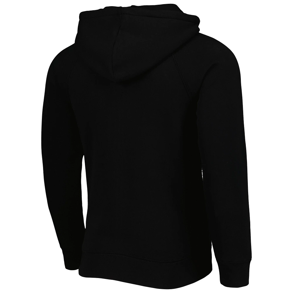 Unisex Sportiqe Black Chicago Bulls Denali Heywood Tri-Blend Raglan Full-Zip Hoodie