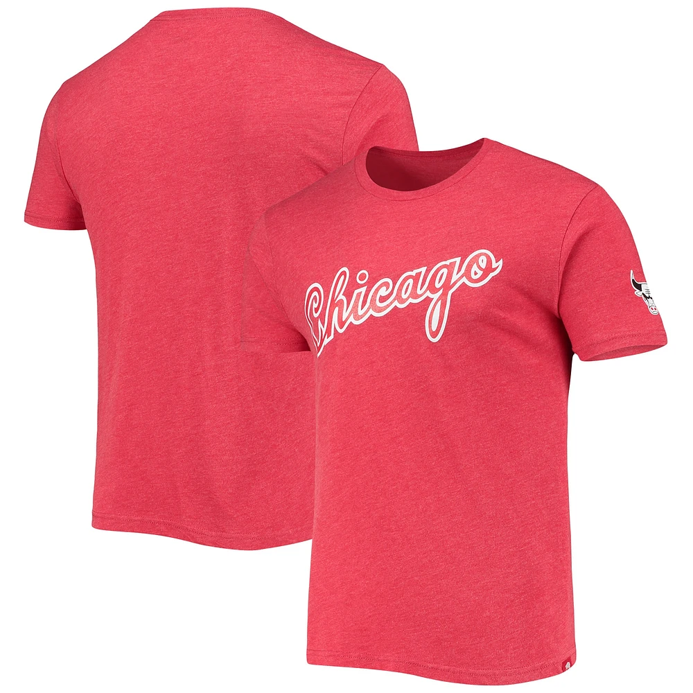 T-shirt unisexe Sportiqe Red Chicago Bulls Script City Edition Comfy Tri Blend