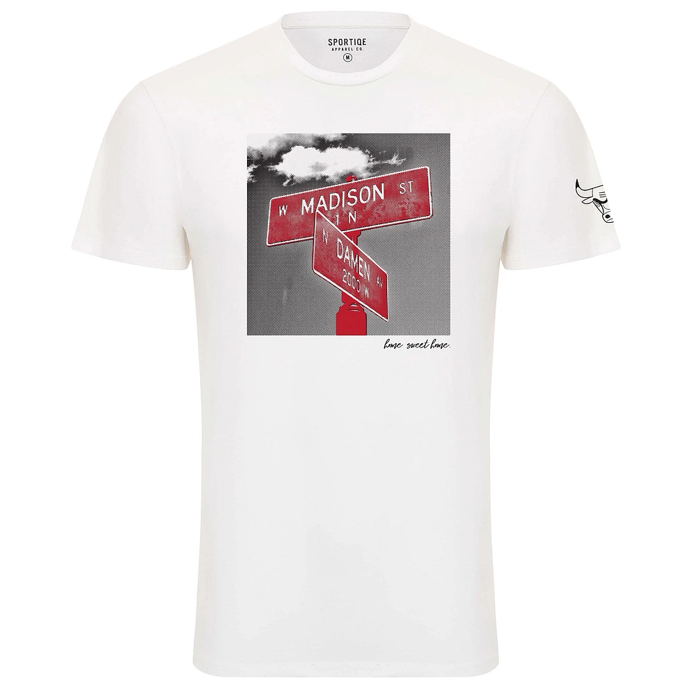 T-shirt unisexe Sportiqe Chicago Bulls Collection 1966 Bingham blanc