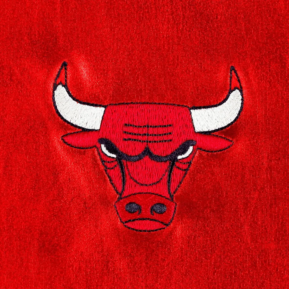Unisex The Wild Collective Red Chicago Bulls Metallic Full-Snap Bomber Jacket