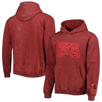 Unisex The Wild Collective Red Chicago Bulls Tonal Acid Wash Pullover Hoodie