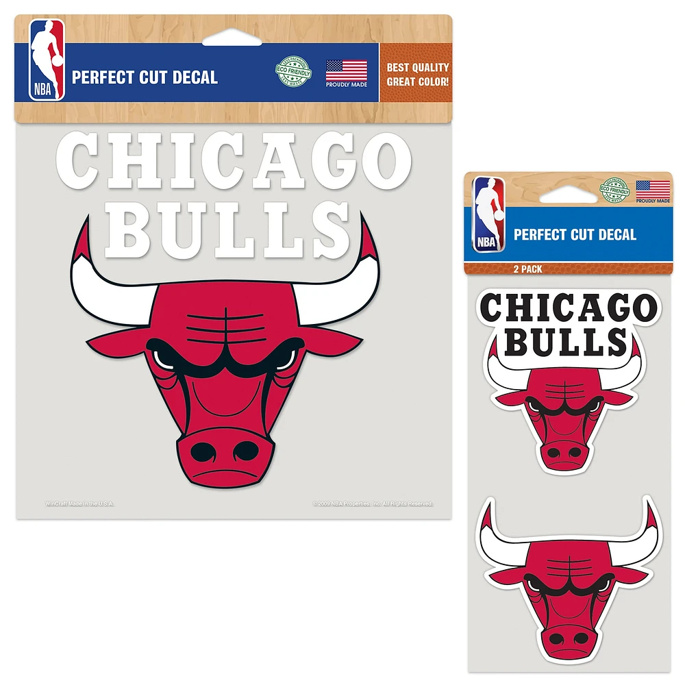 Lot de deux autocollants WinCraft Chicago Bulls Perfect Cut