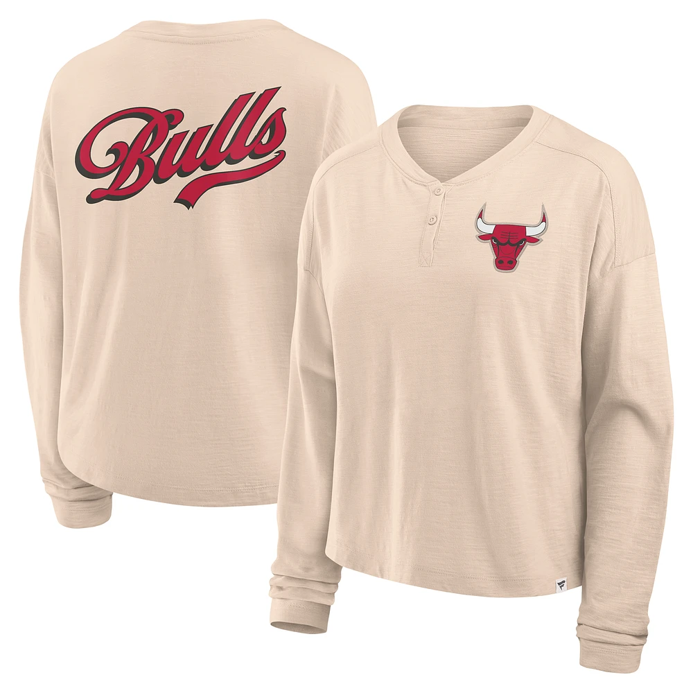 T-shirt à manches longues Fanatics Natural Chicago Bulls pour femme