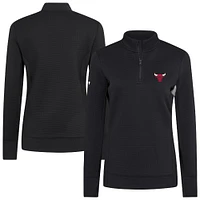 Women's Levelwear  Black Chicago Bulls Cushion Quarter-Zip Pullover