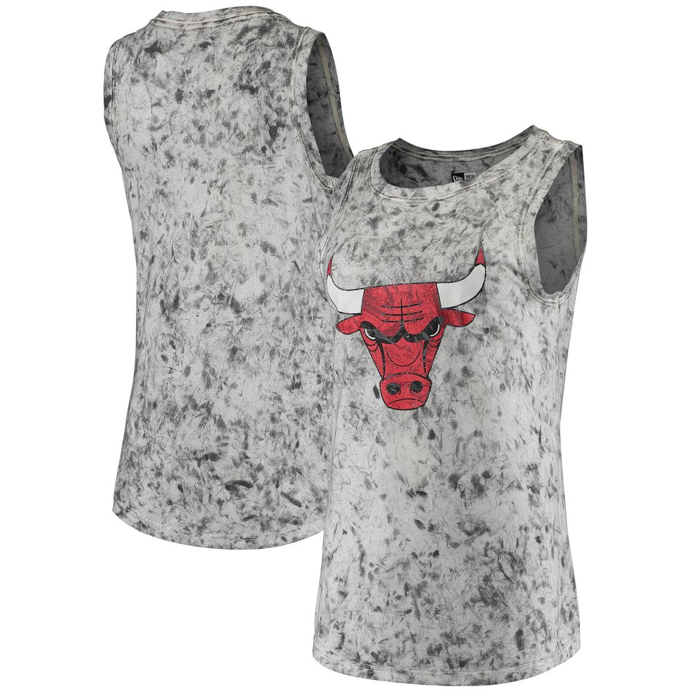 Women's 5th & Ocean by New Era Gray Chicago Bulls Mineral Dye Tank Top