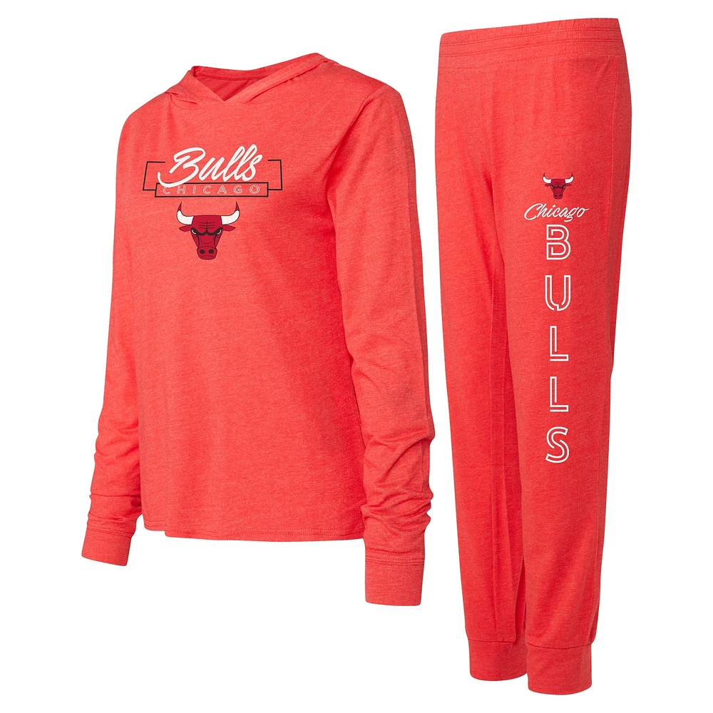 Ensemble sweat à capuche et pantalon Concepts Sport Red Chicago Bulls Meter pour femmes