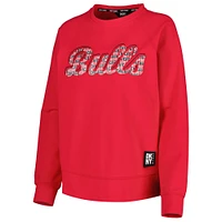 Women's DKNY Sport Red Chicago Bulls Regina Raglan Pullover Sweatshirt