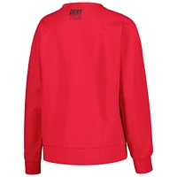 Women's DKNY Sport Red Chicago Bulls Regina Raglan Pullover Sweatshirt