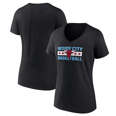 Women's Fanatics Black Chicago Bulls Hometown Collection T-Shirt