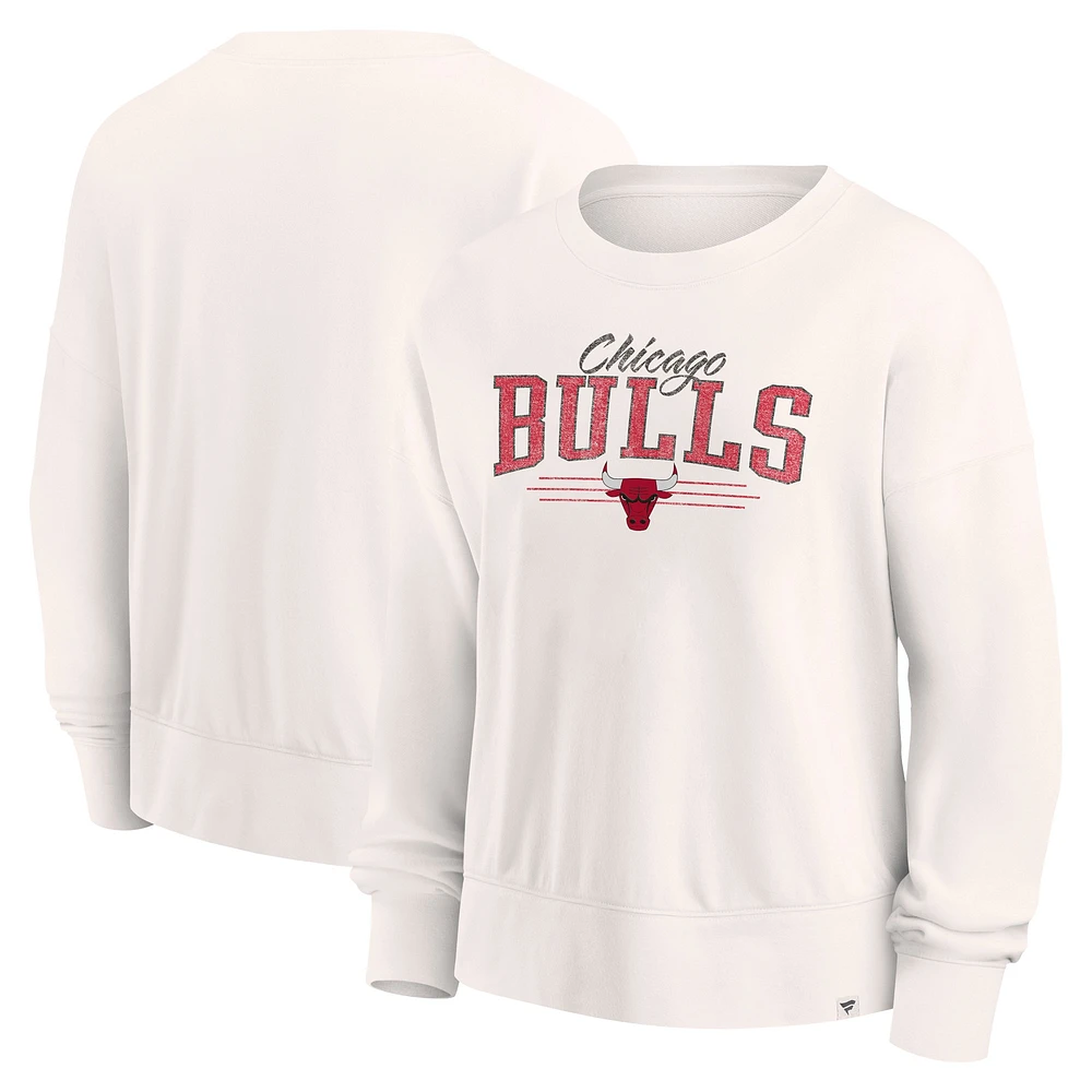 Women's Fanatics Cream Chicago Bulls Close the Game Pullover Sweatshirt