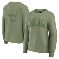 Women's Fanatics Olive Chicago Bulls Elements Flow Pullover Sweatshirt