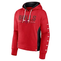 Women's Fanatics Red Chicago Bulls Iconic Halftime Colorblock Pullover Hoodie