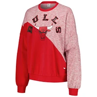 Women's G-III 4Her by Carl Banks Red Chicago Bulls Benches Split Pullover Sweatshirt