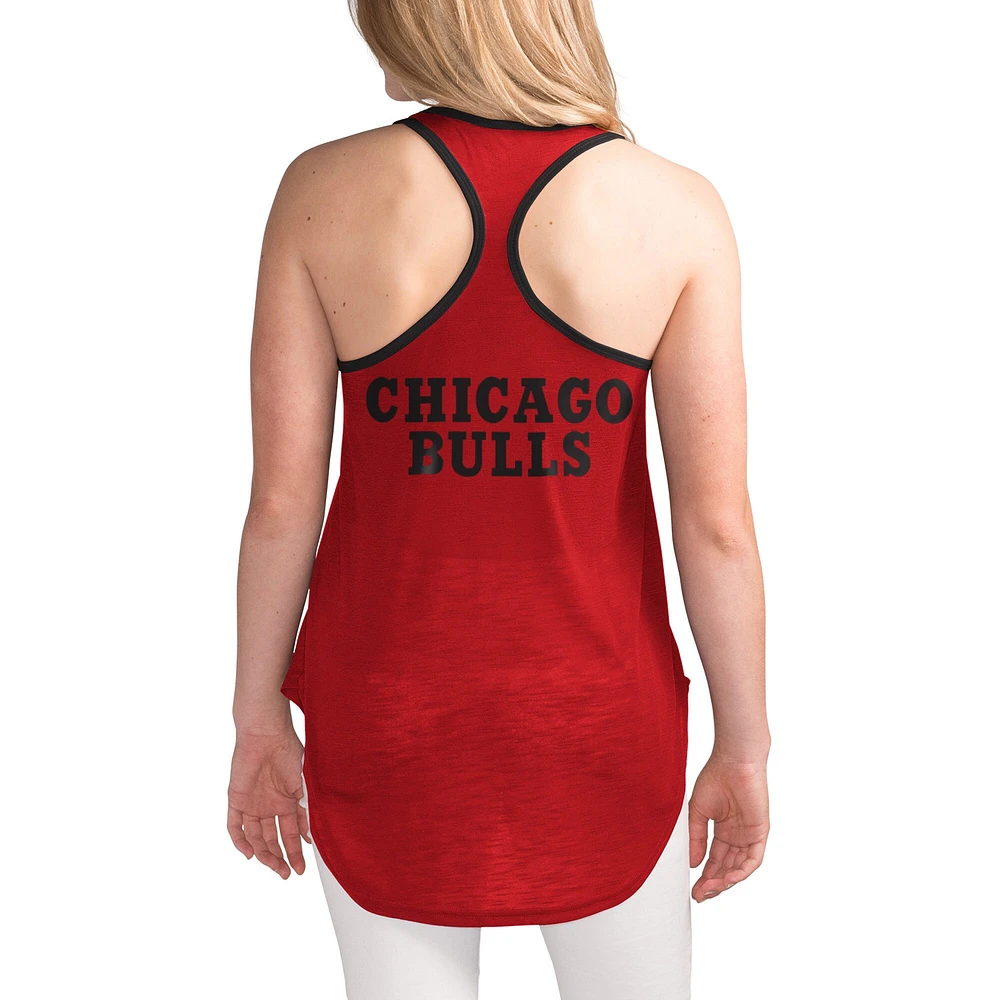 Women's G-III 4Her by Carl Banks Red Chicago Bulls Tater Burnout Racerback - Tank Top