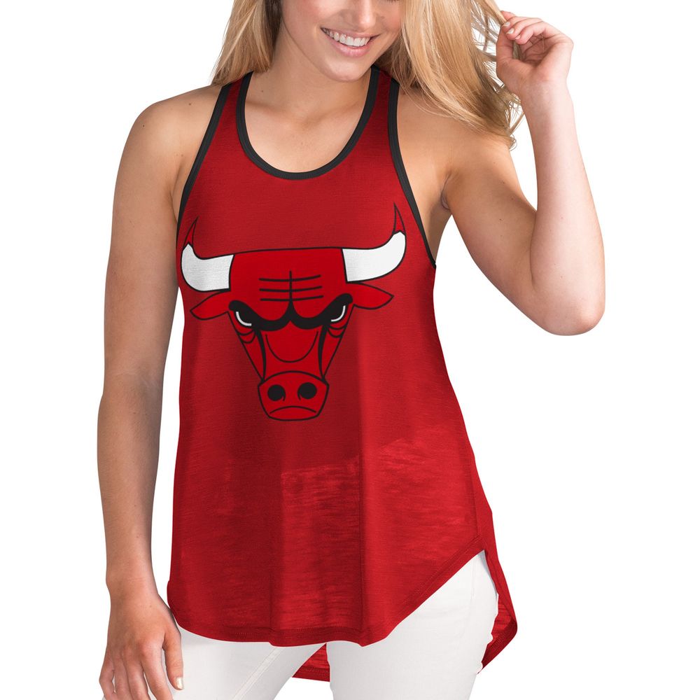 Women's G-III 4Her by Carl Banks Red Chicago Bulls Tater Burnout Racerback - Tank Top