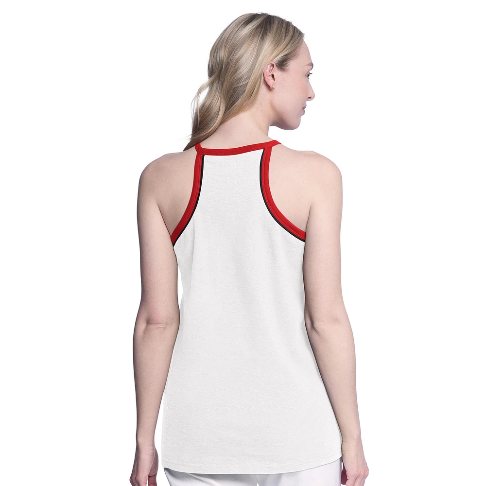 Women's G-III 4Her by Carl Banks White Chicago Bulls Curveball Racerback Tank Top