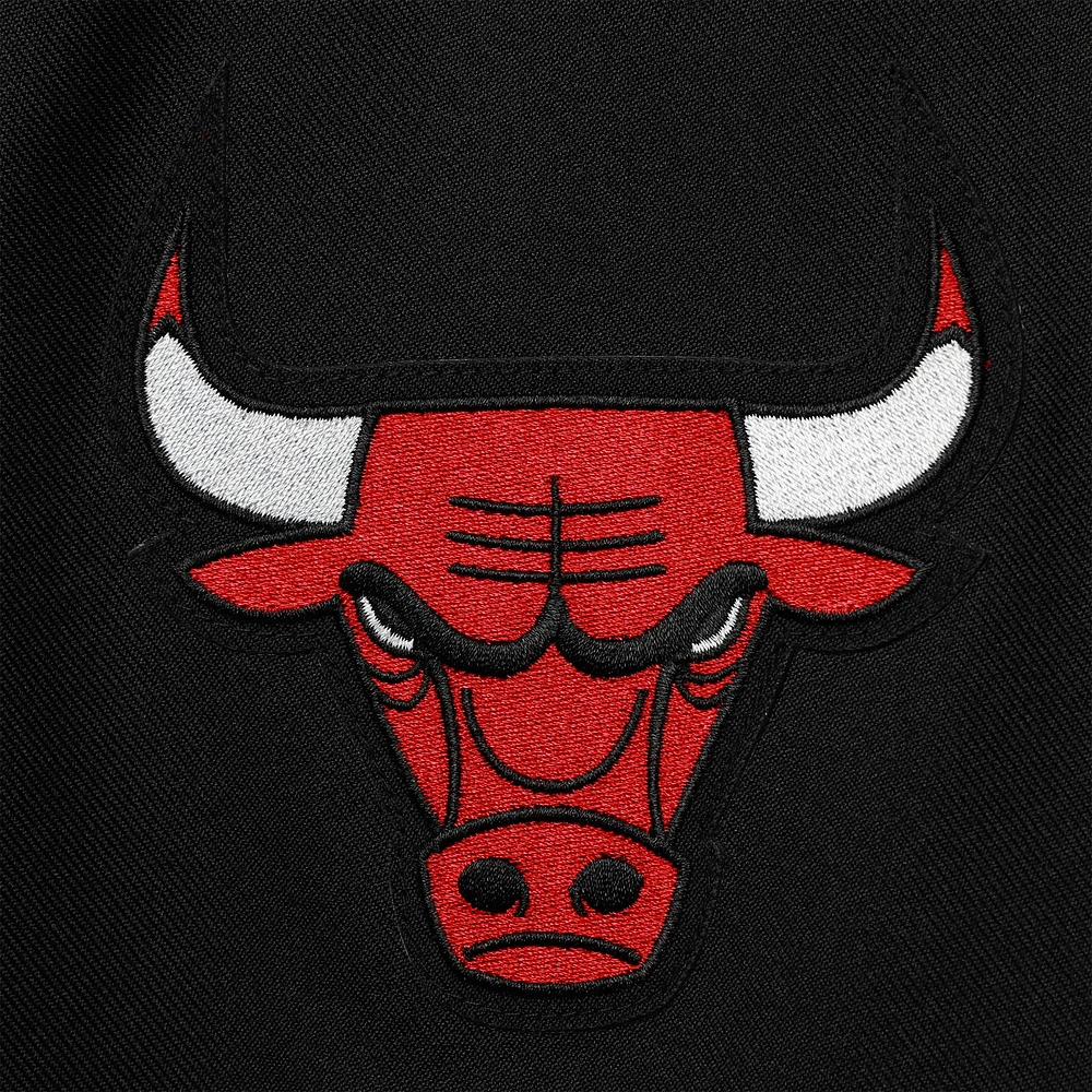 Women's JH Design Black Chicago Bulls Plus Poly Twill Full-Snap Jacket