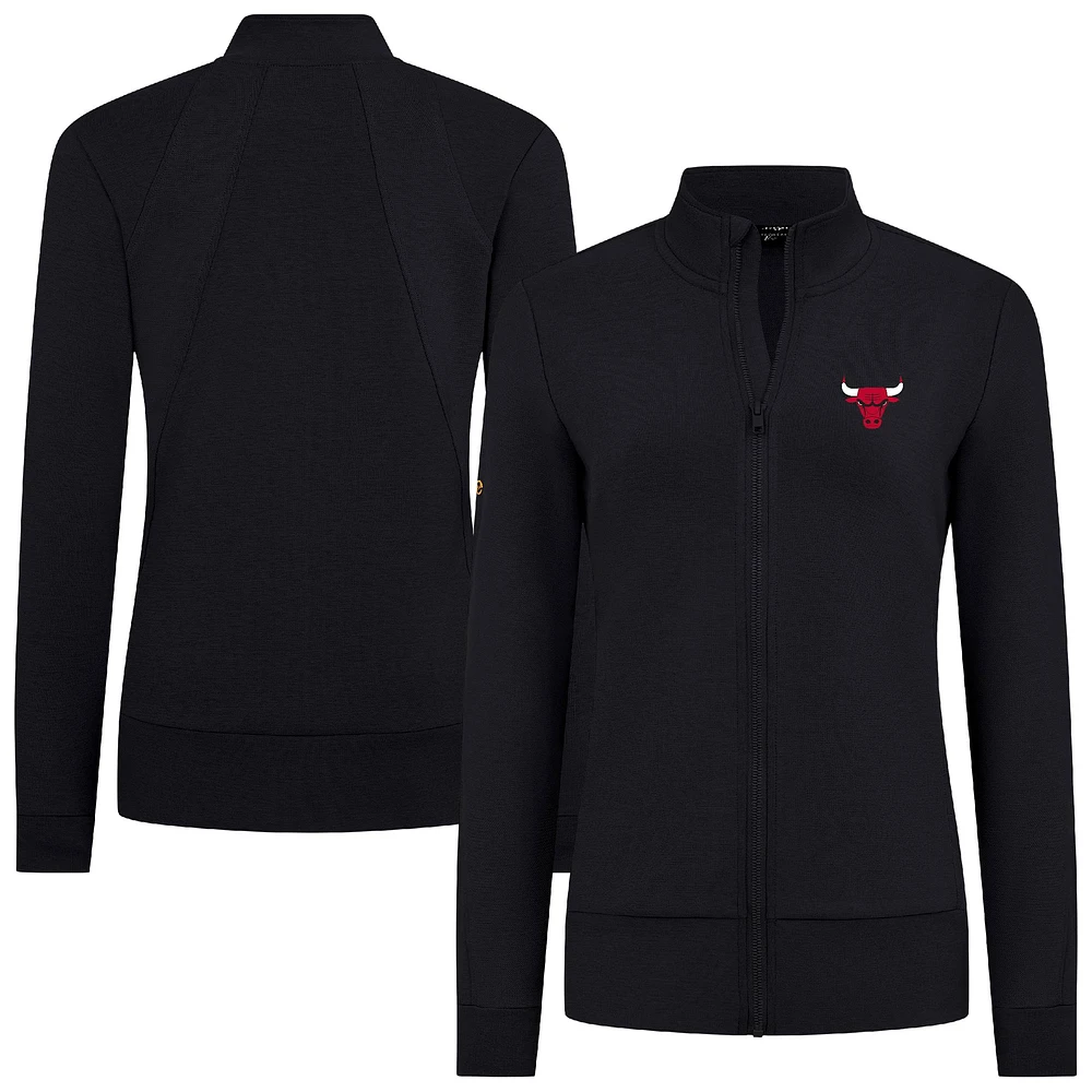 Women's Levelwear Black Chicago Bulls Shine Full-Zip Jacket