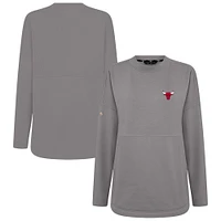 Women's Levelwear Gray Chicago Bulls Beaudry Pullover Sweatshirt