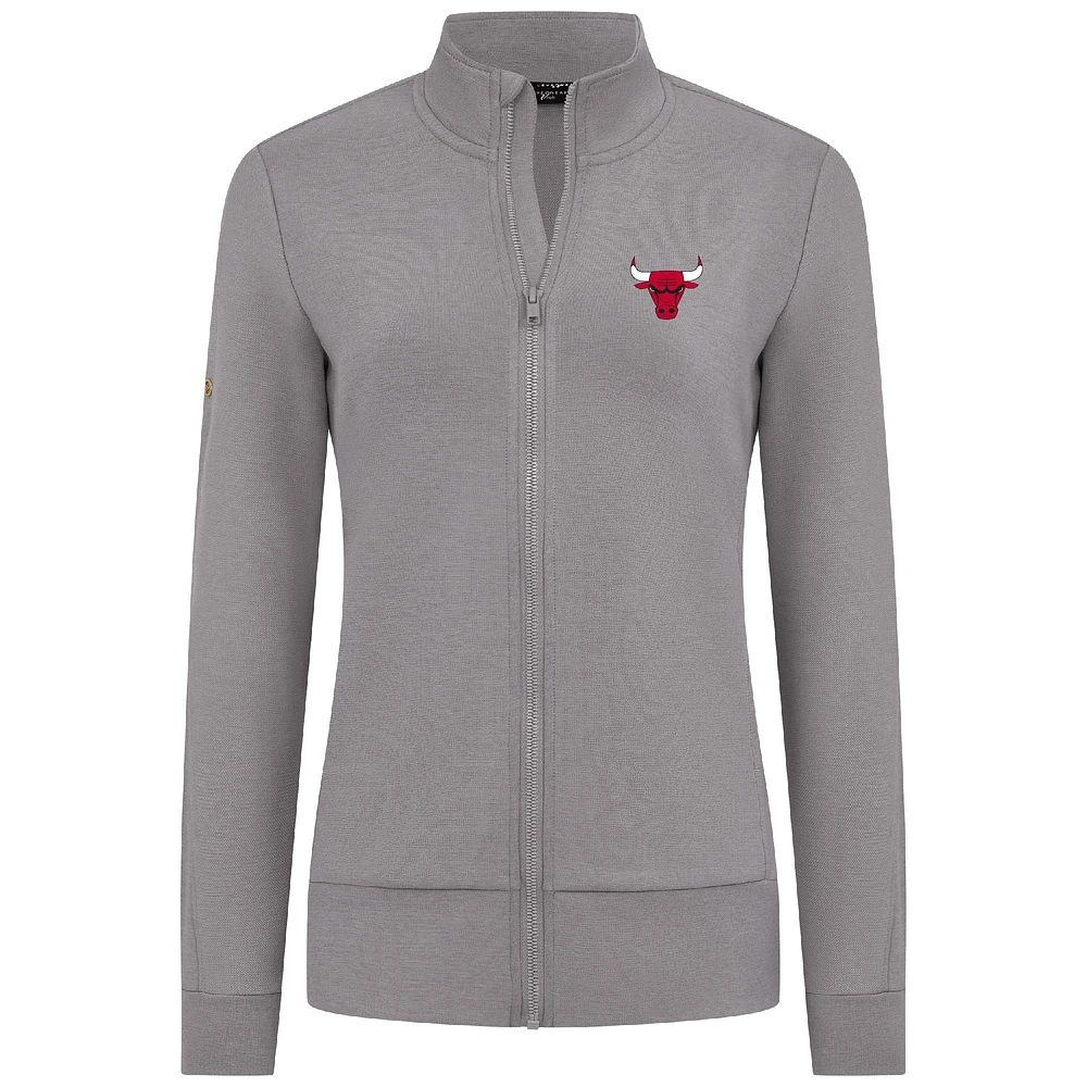 Veste zippée intégrale Shine grise pour femme des Chicago Bulls de Levelwear